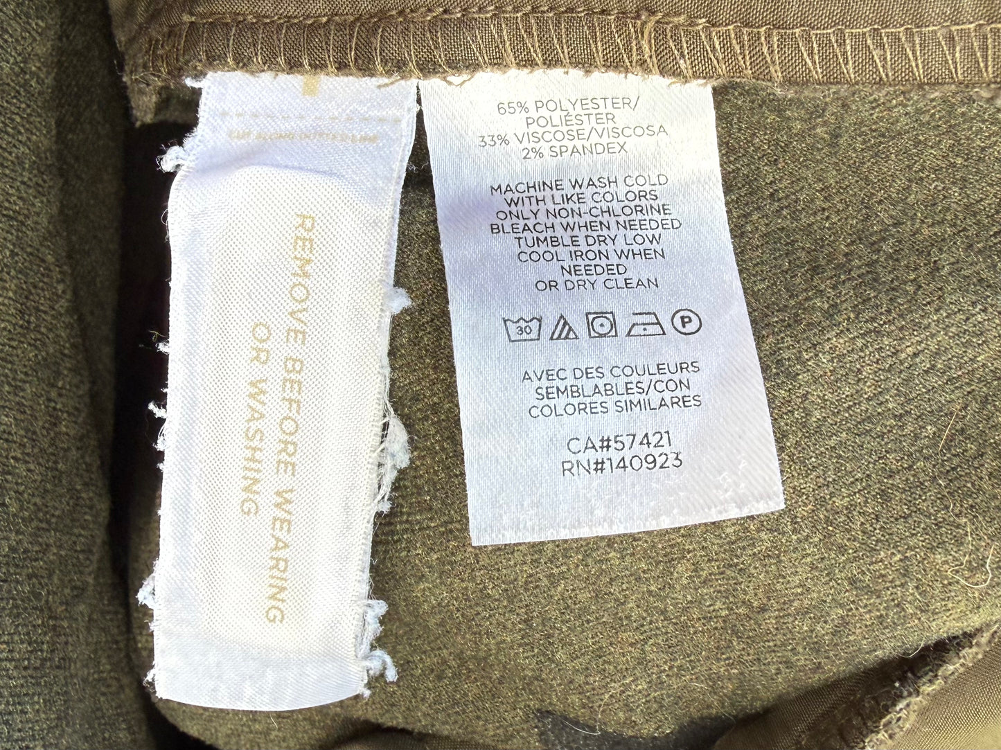 LOFT Pull-On Trousers in Dark Olive