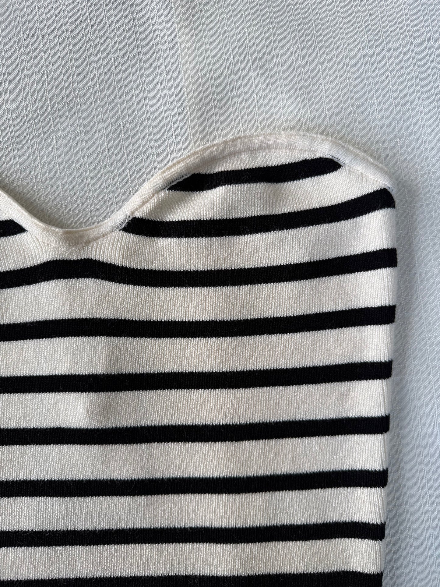 H&M Black & Cream Striped Knit Tube Top