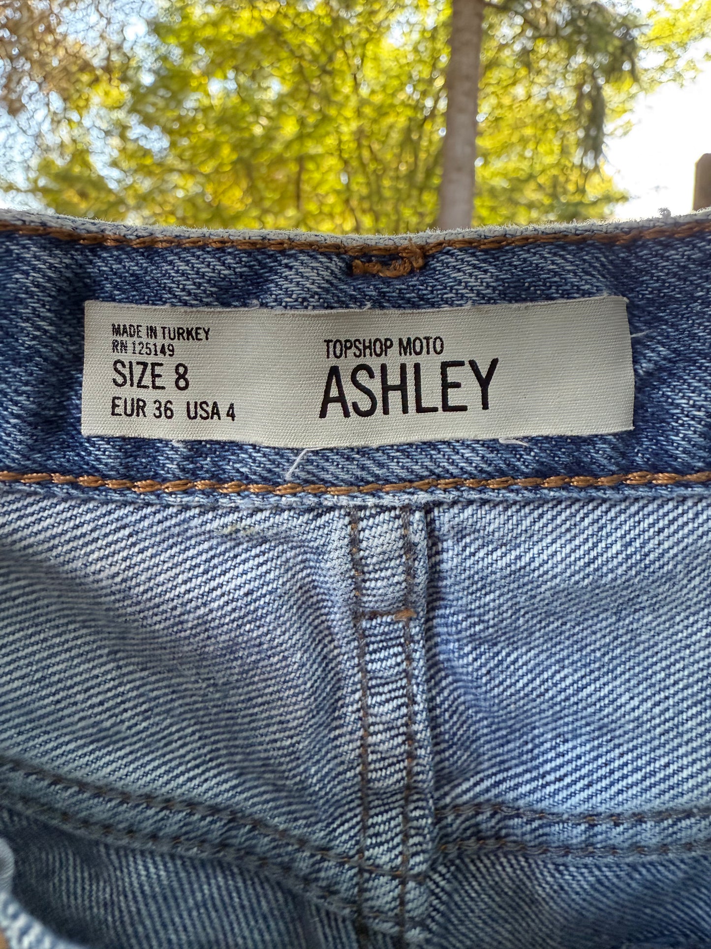 Topshop Moto Button-Fly Denim Shorts