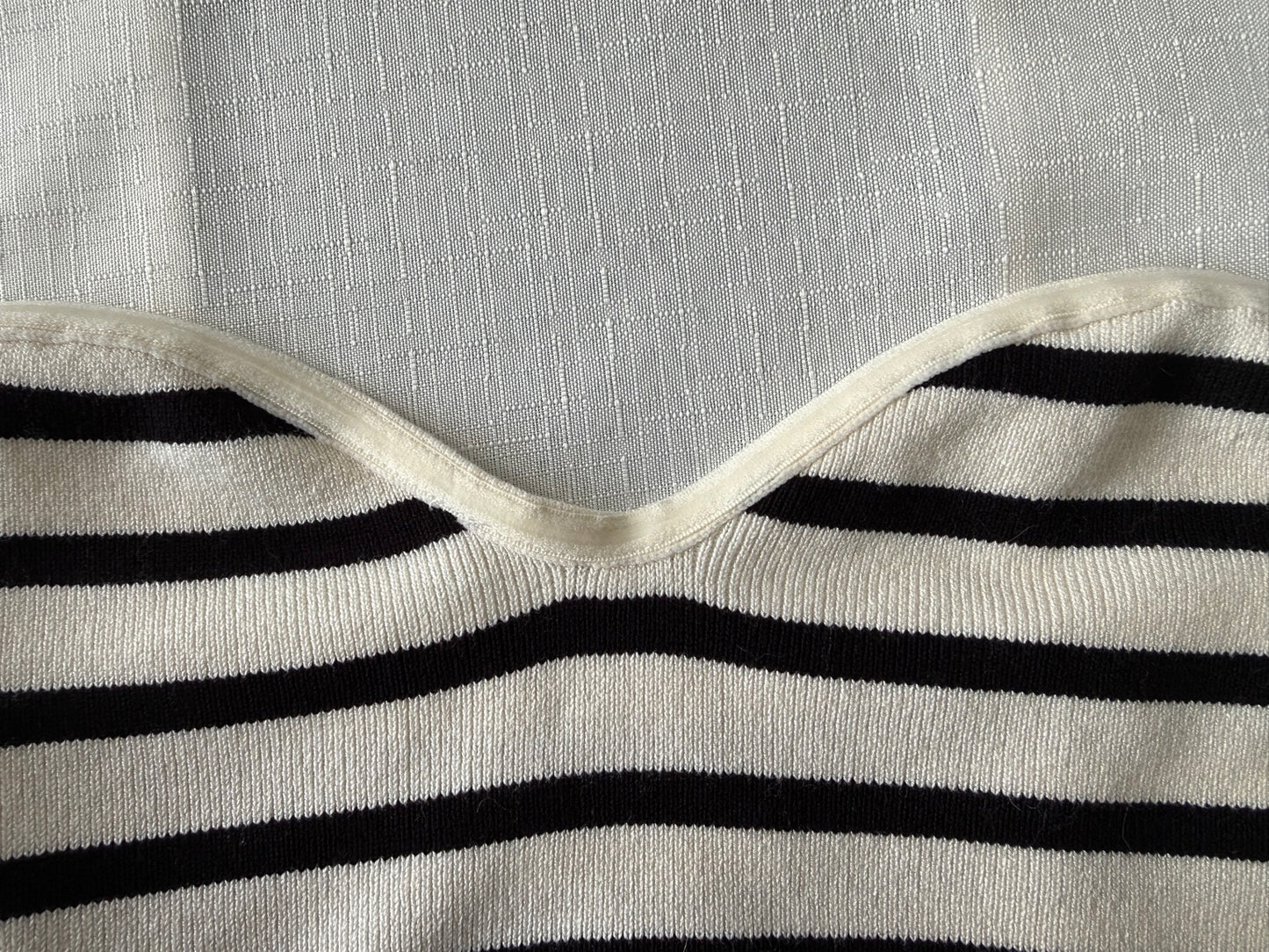 H&M Black & Cream Striped Knit Tube Top