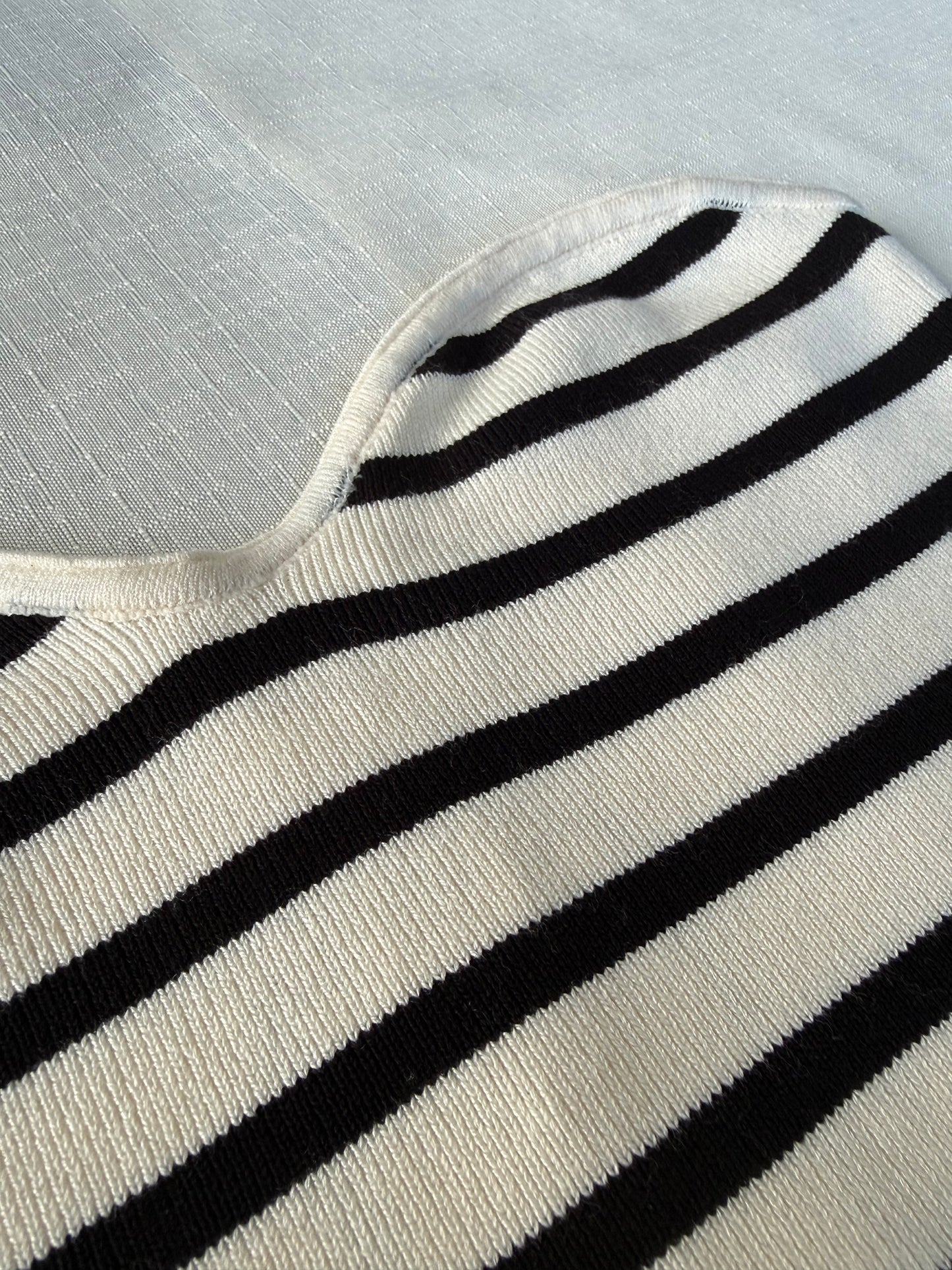 H&M Black & Cream Striped Knit Tube Top