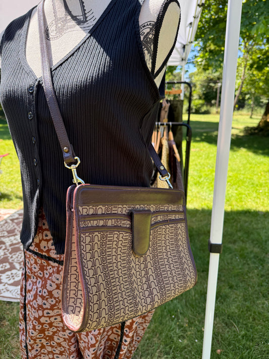 Pierre Cardin Vintage Monogram Canvas Crossbody Bag