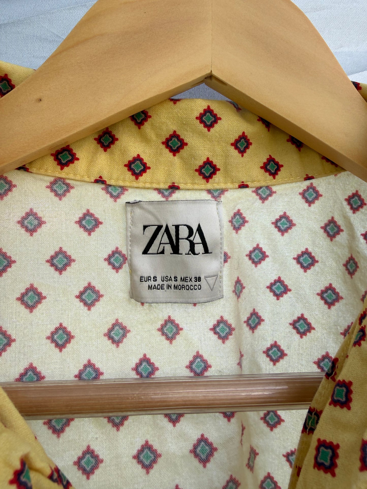 Zara Geometric Print Cotton Button-Down