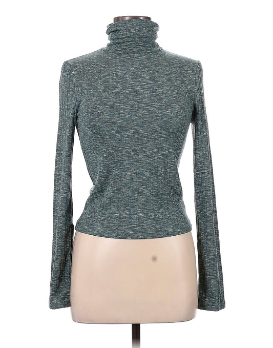 Madewell Space-Dye Ribbed Turtleneck in Teal