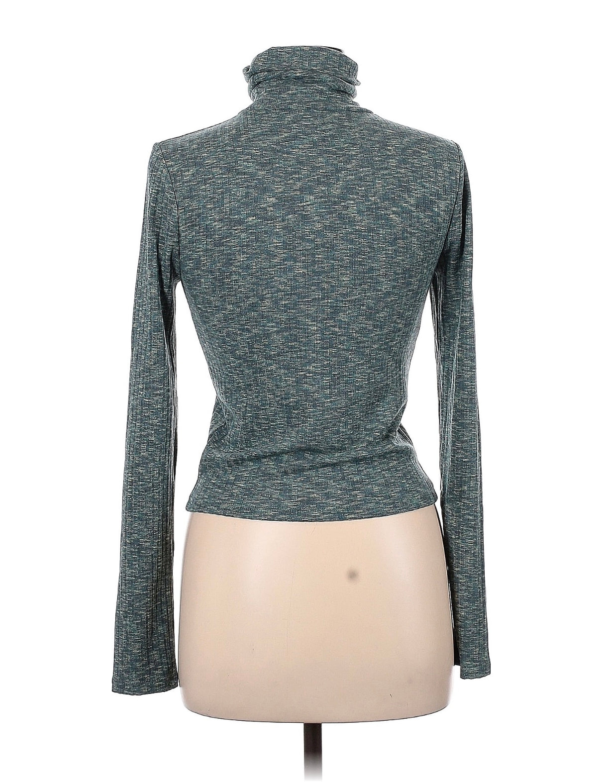 Madewell Space-Dye Ribbed Turtleneck in Teal