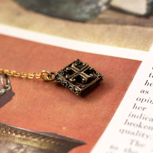 Antique Book Charm Necklace
