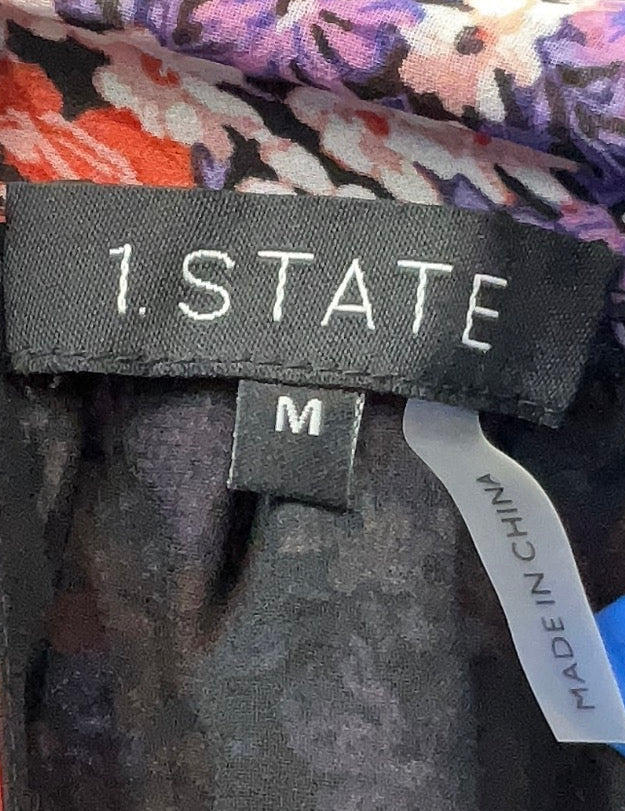 1.State Floral Tie-Neck Halter Blouse
