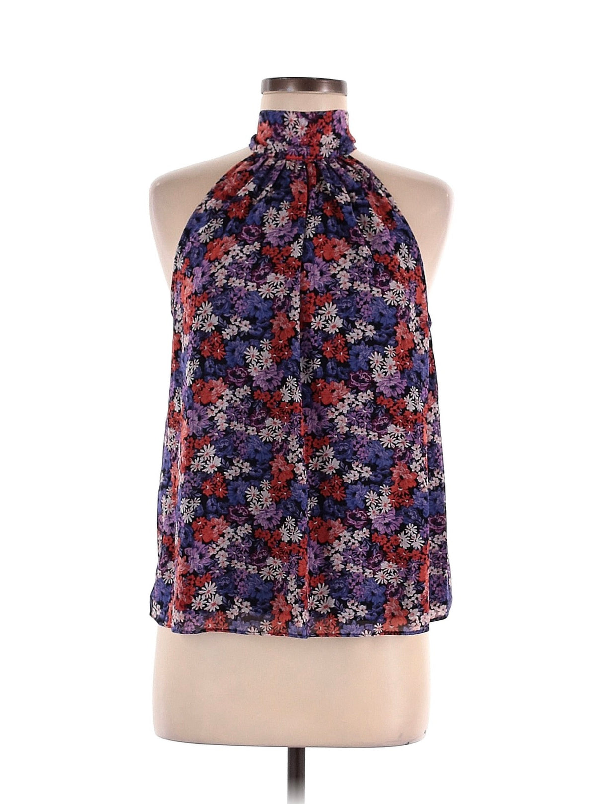 1.State Floral Tie-Neck Halter Blouse